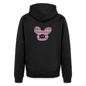 Tête de cochon Diamant Porte-bonheur Truie Porte-bonheur 2023 - Veste à capuche bio Premium Unisexe - noir - Dos - Nico (187cm)