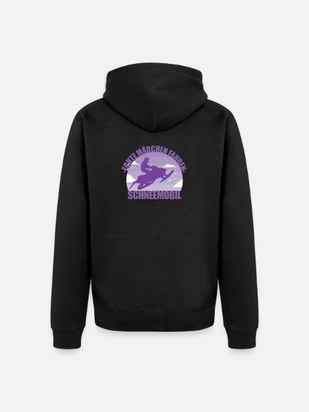Schneemobil Winter Offroad Mädchen Geschenk - Unisex Premium Bio Zip Hoodie - Schwarz
