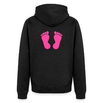 Fuß pinke Füße rosa Fußpflege Podologie - Unisex Premium Bio Zip Hoodie - Schwarz - Hinten - Nico (187cm)