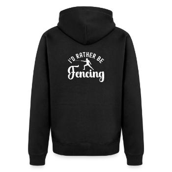 Fechten Fechter - Unisex Premium Bio Zip Hoodie - Schwarz - Hinten - Nico (187cm)