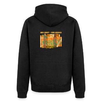 Hier endet dein Bereich - Unisex Premium Bio Zip Hoodie - Schwarz - Hinten - Nico (187cm)