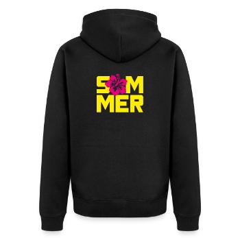 Summer Hawaii Blossom Holiday Holiday Flower Power Sun - Unisex Premium Organic Zip Hoodie - black - Back - Nico (187cm)