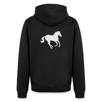 Cheval blanc au galop - Veste à capuche bio Premium Unisexe - noir - Dos - Nico (187cm)