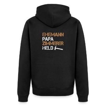 Mari papa charpentier héros charpentier artisanat - Veste à capuche bio Premium Unisexe - noir - Dos - Nico (187cm)