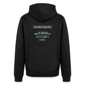 Geschenk Beruf Ausbildung Kameramann - Unisex Premium Bio Zip Hoodie - Schwarz - Hinten - Nico (187cm)
