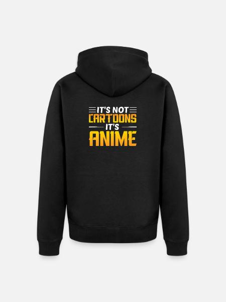It's not a cartoon, it's anime - Unisex Premium Organic Zip Hoodie - black