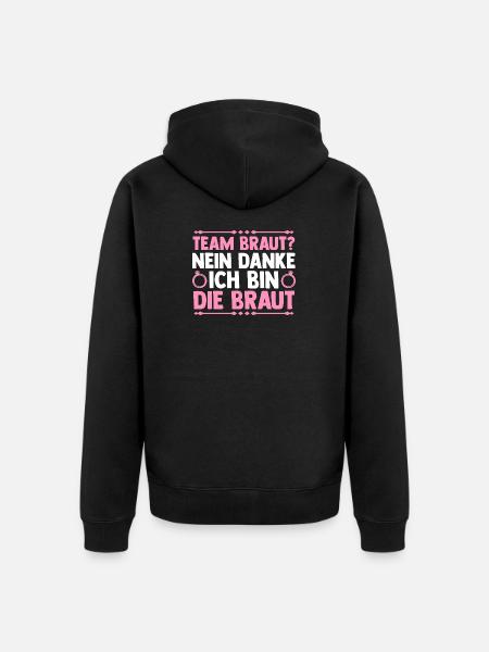 JGA Team Braut Junggesellinnenabschied - Unisex Premium Bio Zip Hoodie - Schwarz