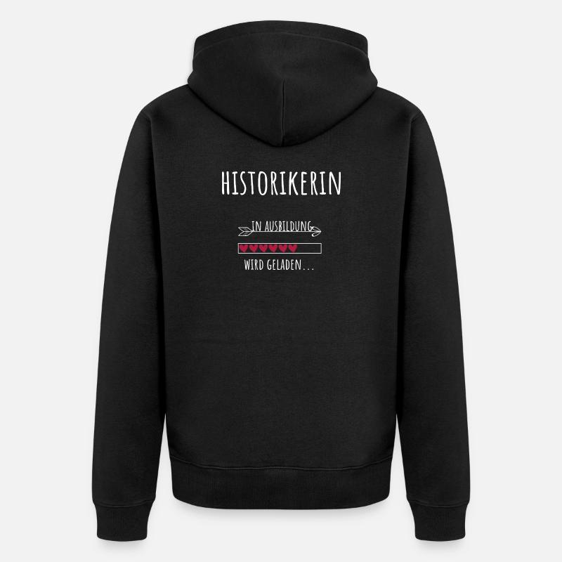 Historikerin Studentin Beruf Ausbildung - Unisex Premium Bio Zip Hoodie - Schwarz
