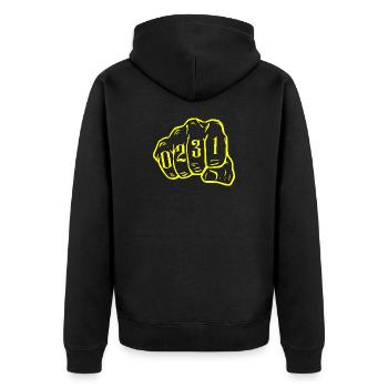 Dortmund City Map 0231 Ruhrpott Ruhrgebiet - Unisex Premium Organic Zip Hoodie - black - Back - Nico (187cm)