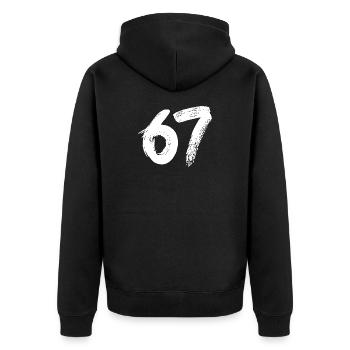 67 Peinture Blanche - Veste à capuche bio Premium Unisexe - noir - Dos - Nico (187cm)