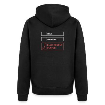 Para Handicap Eishockey - Unisex Premium Organic Zip Hoodie - black - Back - Nico (187cm)
