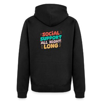 Citation d’assistant social : soutien toute la nuit - Veste à capuche bio Premium Unisexe - noir - Dos - Nico (187cm)