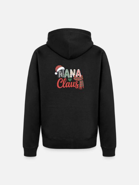 Nana Claus Christmas - Unisex Premium Organic Zip Hoodie - black