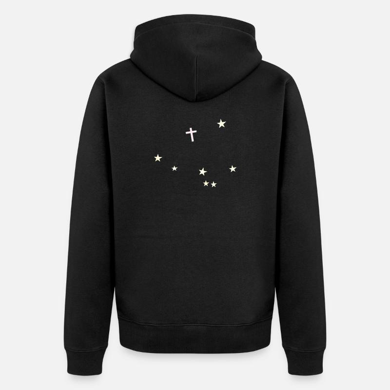 Croix dans le ciel étoilé - Veste à capuche bio Premium Unisexe - noir