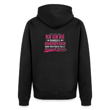 Crazy carnivalist funny saying - Unisex Premium Organic Zip Hoodie - black - Back - Nico (187cm)