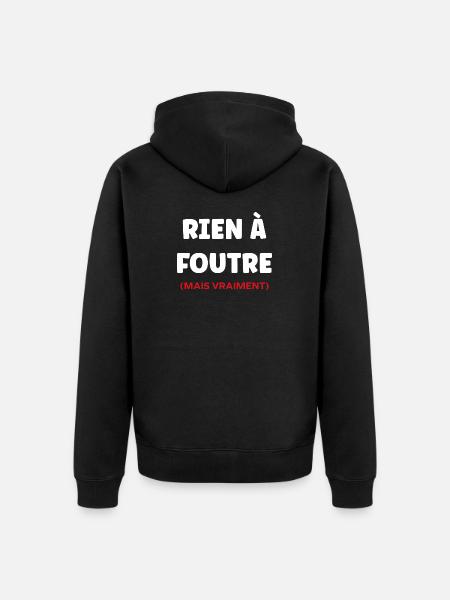 rien à foutre, - Veste à capuche bio Premium Unisexe - noir