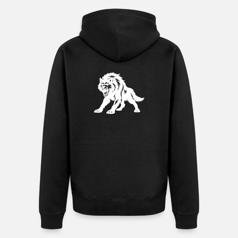 Silhouette de loup - Veste à capuche bio Premium Unisexe - noir
