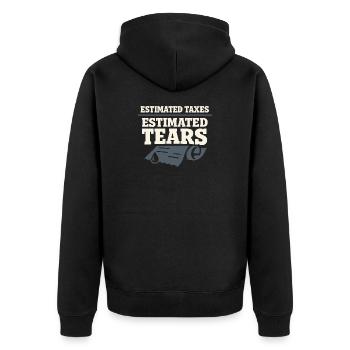 Selbstständiger Freiberufler Steuerhumor 1099 Life - Unisex Premium Bio Zip Hoodie - Schwarz - Hinten - Nico (187cm)