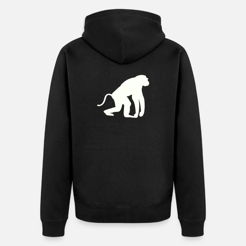 Silhouette de singe - Veste à capuche bio Premium Unisexe - noir