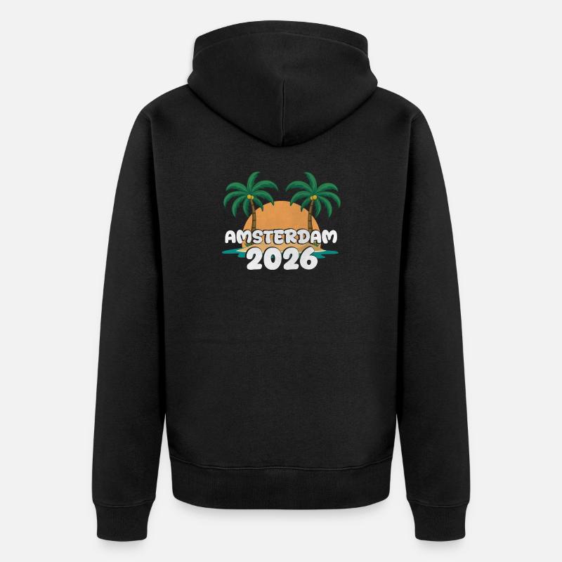 Amsterdam 2026 - Veste à capuche bio Premium Unisexe - noir