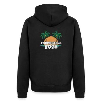 Formentera 2026 - Veste à capuche bio Premium Unisexe - noir - Dos - Nico (187cm)