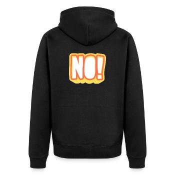 NO! Leuchtendes Pop-Art Signal - Unisex Premium Bio Zip Hoodie - Schwarz - Hinten - Nico (187cm)