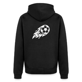 Balle de feu de football - Veste à capuche bio Premium Unisexe - noir - Dos - Nico (187cm)