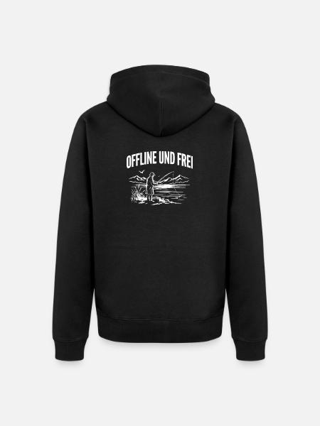 Angeln Natur - Unisex Premium Bio Zip Hoodie - Schwarz