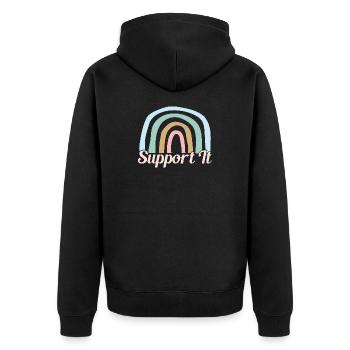 Citation d’assistant social : Soutien au travail social - Veste à capuche bio Premium Unisexe - noir - Dos - Nico (187cm)