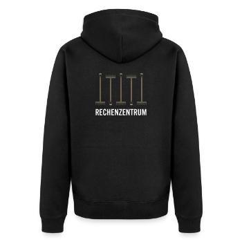 Leiter vom Rechenzentrum Gartenoutfit Gartenarbeit - Unisex Premium Bio Zip Hoodie - Schwarz - Hinten - Nico (187cm)