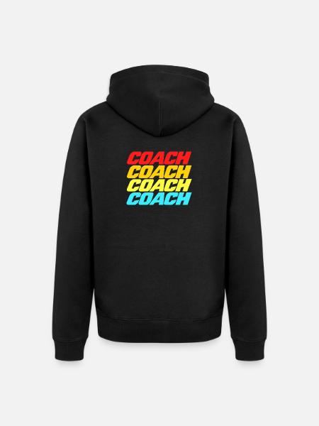 Coach - Trainer - Training - Sport - Geschenkidee - Unisex Premium Bio Zip Hoodie - Schwarz