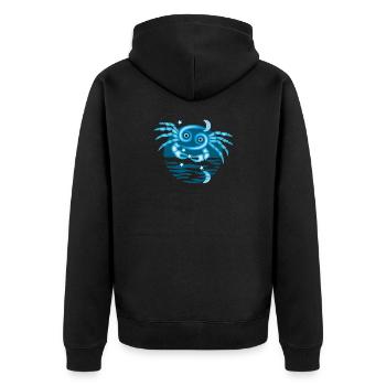 Signe du Zodiaque du Cancer - Veste à capuche bio Premium Unisexe - noir - Dos - Nico (187cm)