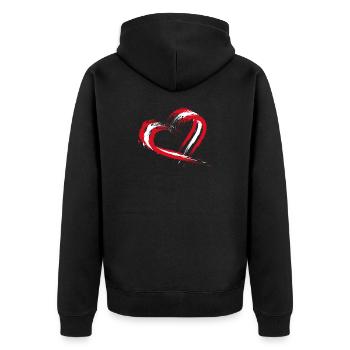 Peru - Unisex Premium Organic Zip Hoodie - black - Back - Nico (187cm)