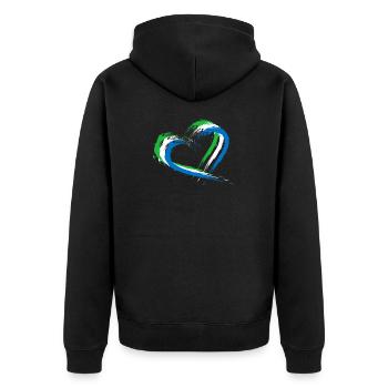 Sierra Leone - Unisex Premium Bio Zip Hoodie - Schwarz - Hinten - Nico (187cm)