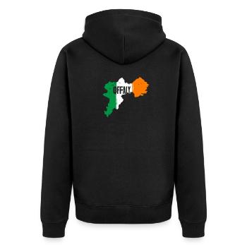 Offaly Ireland Flag | County Outline Map - Unisex Premium Organic Zip Hoodie - black - Back - Nico (187cm)