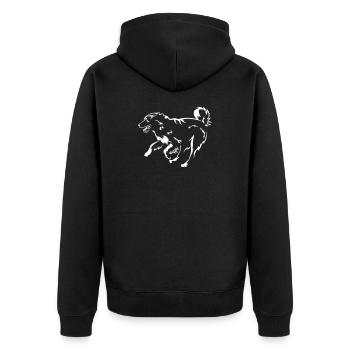 Australian Shepherd "Black Edition" - Unisex Premium Organic Zip Hoodie - black - Back - Nico (187cm)