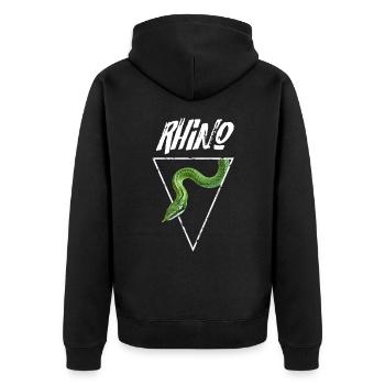 Rhino Rat Snake Reptilienhalter - Unisex Premium Bio Zip Hoodie - Schwarz - Hinten - Nico (187cm)