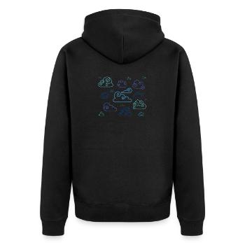 Neon Spiral Clouds - Unisex Premium Organic Zip Hoodie - black - Back - Nico (187cm)