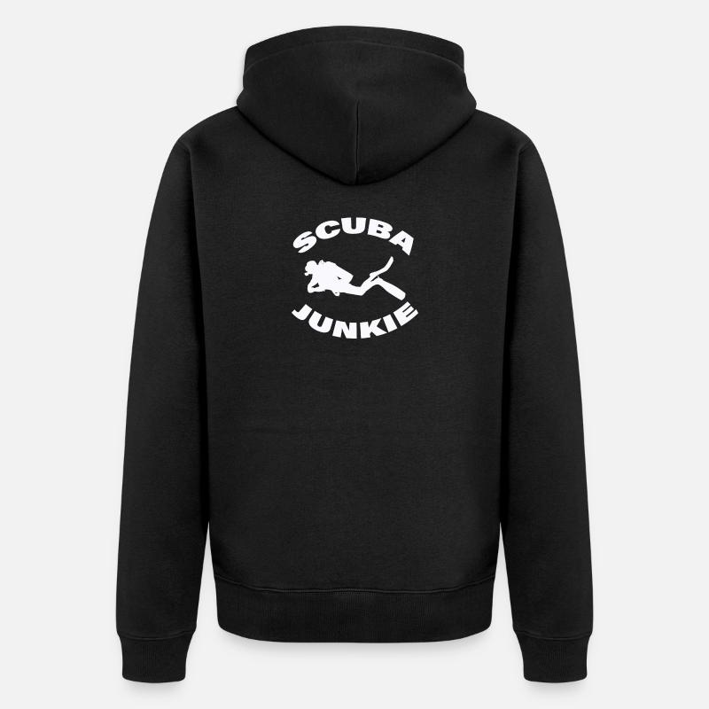 ACCRO À LA PLONGÉE SOUS-MARINE - Veste à capuche bio Premium Unisexe - noir