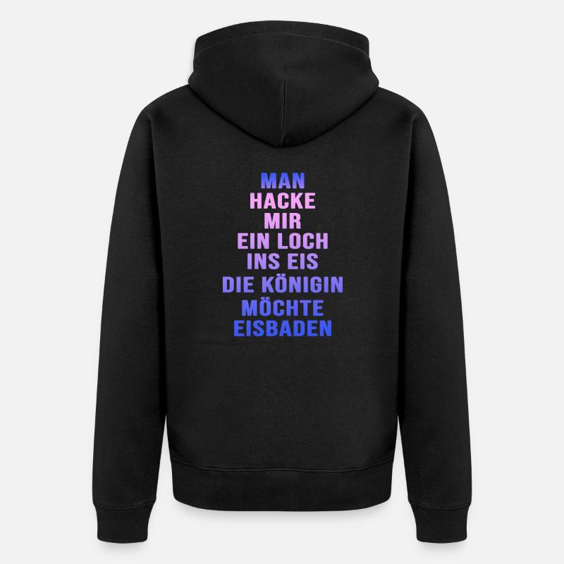 Winterbaderin Eisbaderin Eisbademeisterin - Unisex Premium Bio Zip Hoodie - Schwarz