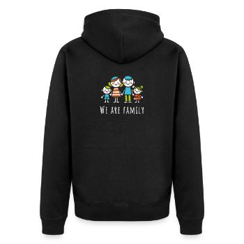 Nous sommes Famille Père Mère Enfants Amour, Fête des Mères - Veste à capuche bio Premium Unisexe - noir - Dos - Nico (187cm)