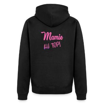MAMIE - Veste à capuche bio Premium Unisexe - noir - Dos - Nico (187cm)