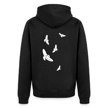Flying bananas - Unisex Premium Organic Zip Hoodie - black - Back - Nico (187cm)