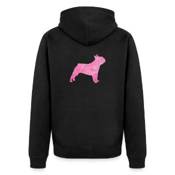 Carlin Chien à fourrure duveteuse Maître Maîtresse rose - Veste à capuche bio Premium Unisexe - noir - Dos - Nico (187cm)
