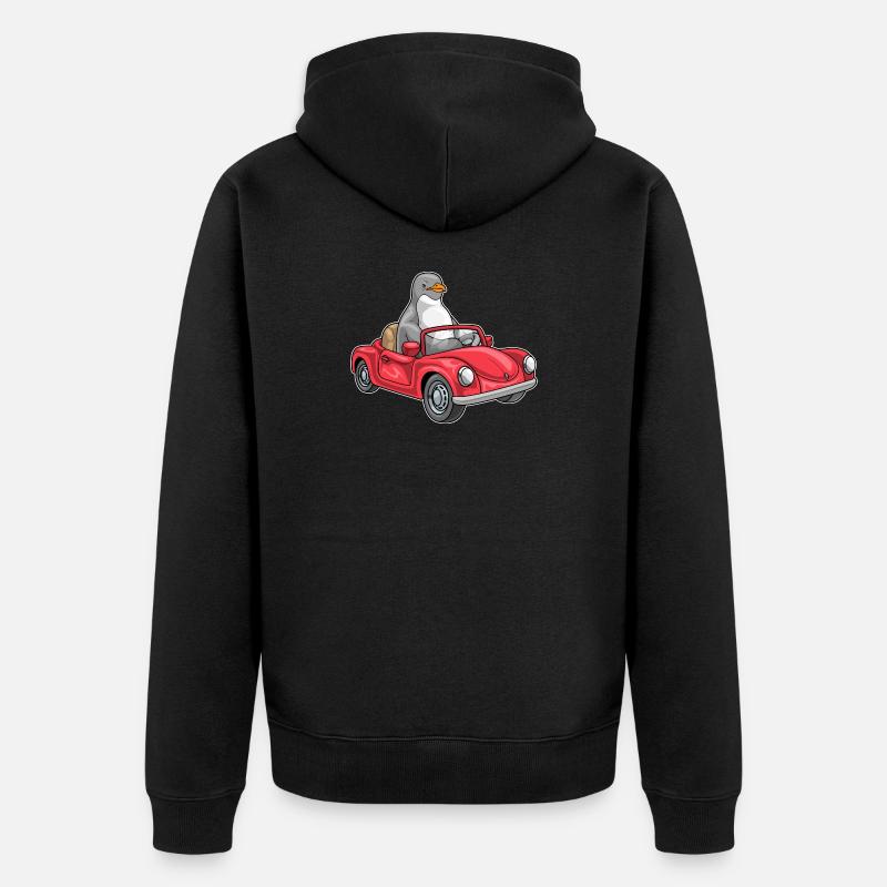 Pinguin Auto - Unisex Premium Bio Zip Hoodie - Schwarz