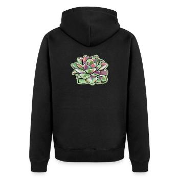 Echeveria Fat Leaf Rosette Succulente - Veste à capuche bio Premium Unisexe - noir - Dos - Nico (187cm)
