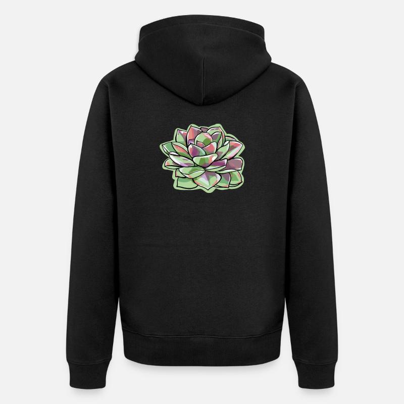 Echeveria Fat Leaf Rosette Succulente - Veste à capuche bio Premium Unisexe - noir