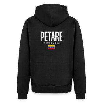Petare, Venezuela - Veste à capuche bio Premium Unisexe - noir - Dos - Nico (187cm)