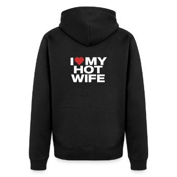 J’aime ma femme sexy - Veste à capuche bio Premium Unisexe - noir - Dos - Nico (187cm)
