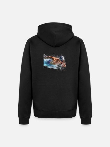 Wassersport Splash Schwimmen - Unisex Premium Bio Zip Hoodie - Schwarz